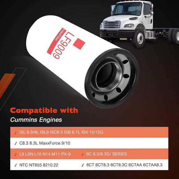 LF9009 Oil/Lube Filter Replace Cummins Diesel, 3401544 XLF75000,AT193242 NEW - Picture 3 of 14